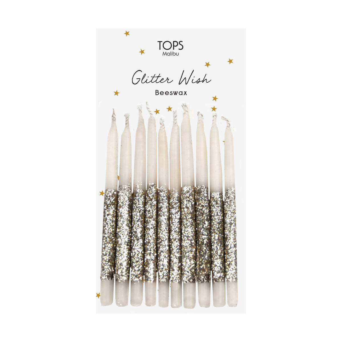 Glitter Wish Candles Beeswax Gold - 3"