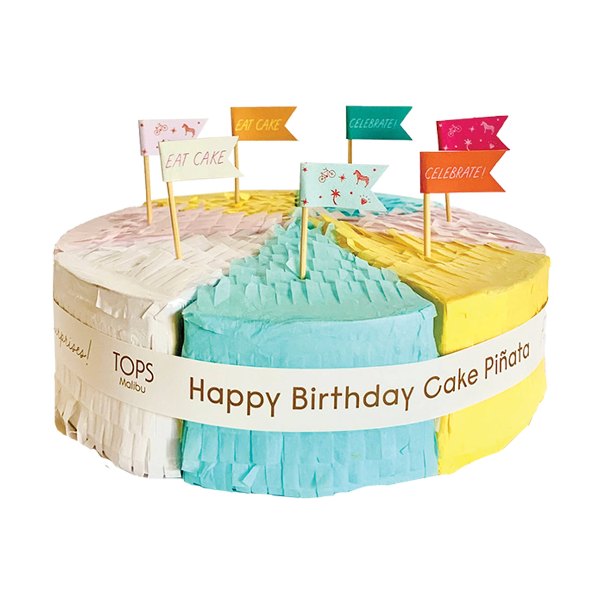 Cake Piñata - Happy Birthday Pastel w/ 7 Slices