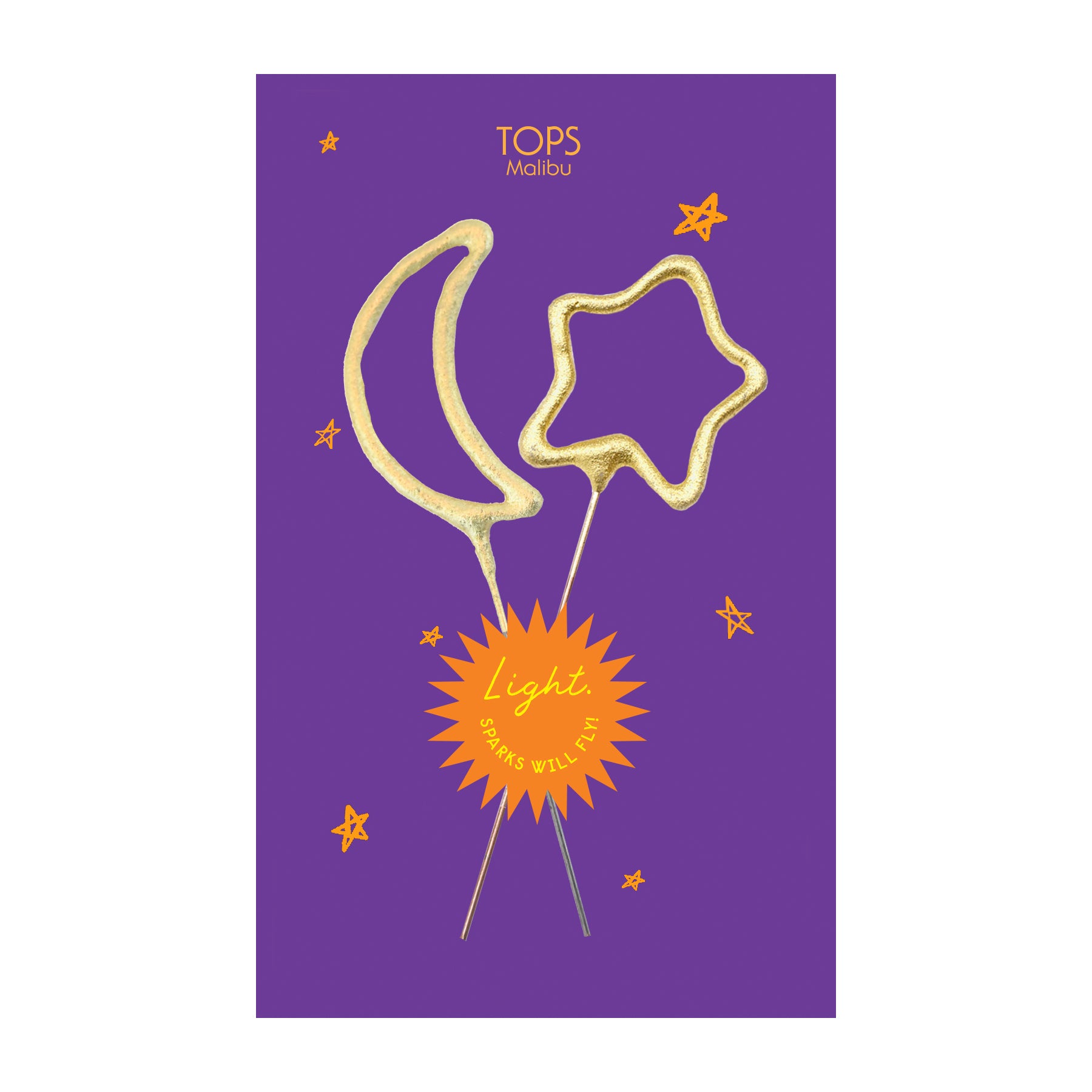 Sparkler Card Halloween Moon and Star