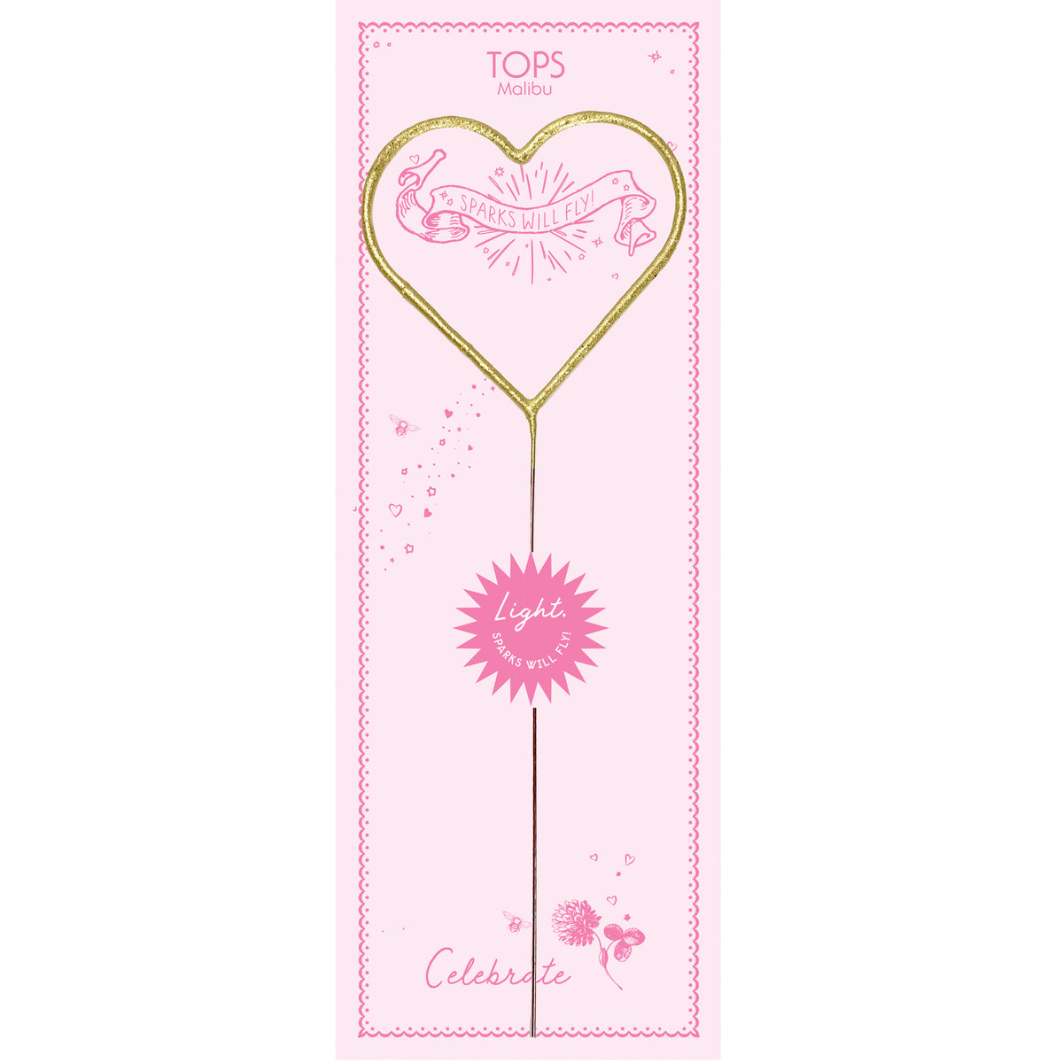 12" Grande "Giant" Heart Sparkler Bon Bon