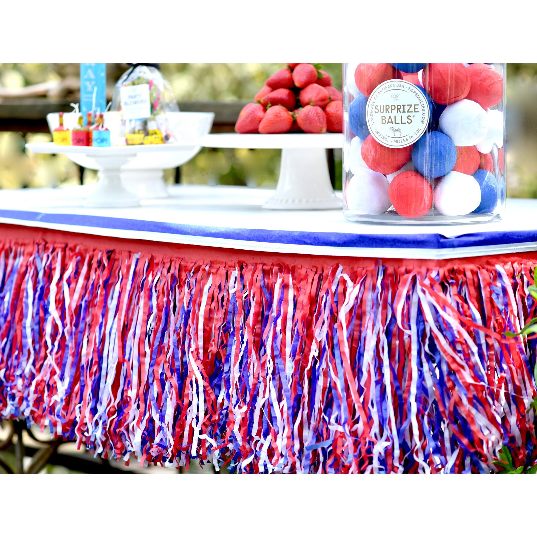 Party Table Fringe Red White & Blue