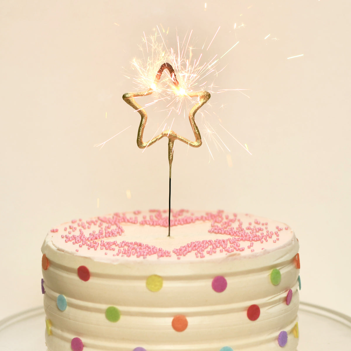 Big Golden Sparkler Happy Birthday Rainbow
